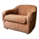 Velvet armchair in peach-orange, Steiner Paris France 1970