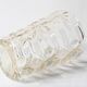 Mid-century Solid Heavy Clear Pattered Glass Flower Vase / Fidenza / Italy