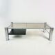 Belgo chrom chrome coffee table, smoked glass top and wooden undertray, circa 1980