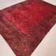 Tapis village afghan turkmène vintage 195x280 cm, rouge, noir, grand tribal