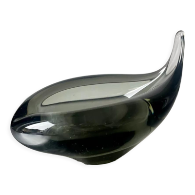 Bol Holmegaard asymétrique sculptural par Per Lutken Danemark signé 1957