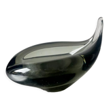 Sculptural Asymmetrical Holmegaard bowl by Per Lutken   Denmark  signed 1957