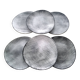 6 Flat plates in gray stoneware Crépuscule model