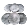 6 Assiettes plates en grès gris  Modèle Crépuscule