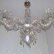 French antique glass and crystal barley twist three-armed four-light chandelier 5135