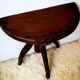 Brutalist style half moon console table in solid teak vintage from the 50s / 60s