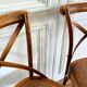 4 chaises bois et cannage style bistrot