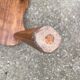 Rustic brutalist tripod wooden stool 1950s