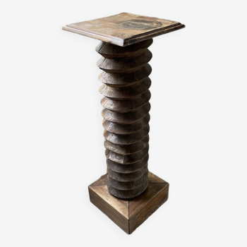 Solid walnut press screw pedestal column