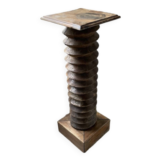 Solid walnut press screw pedestal column