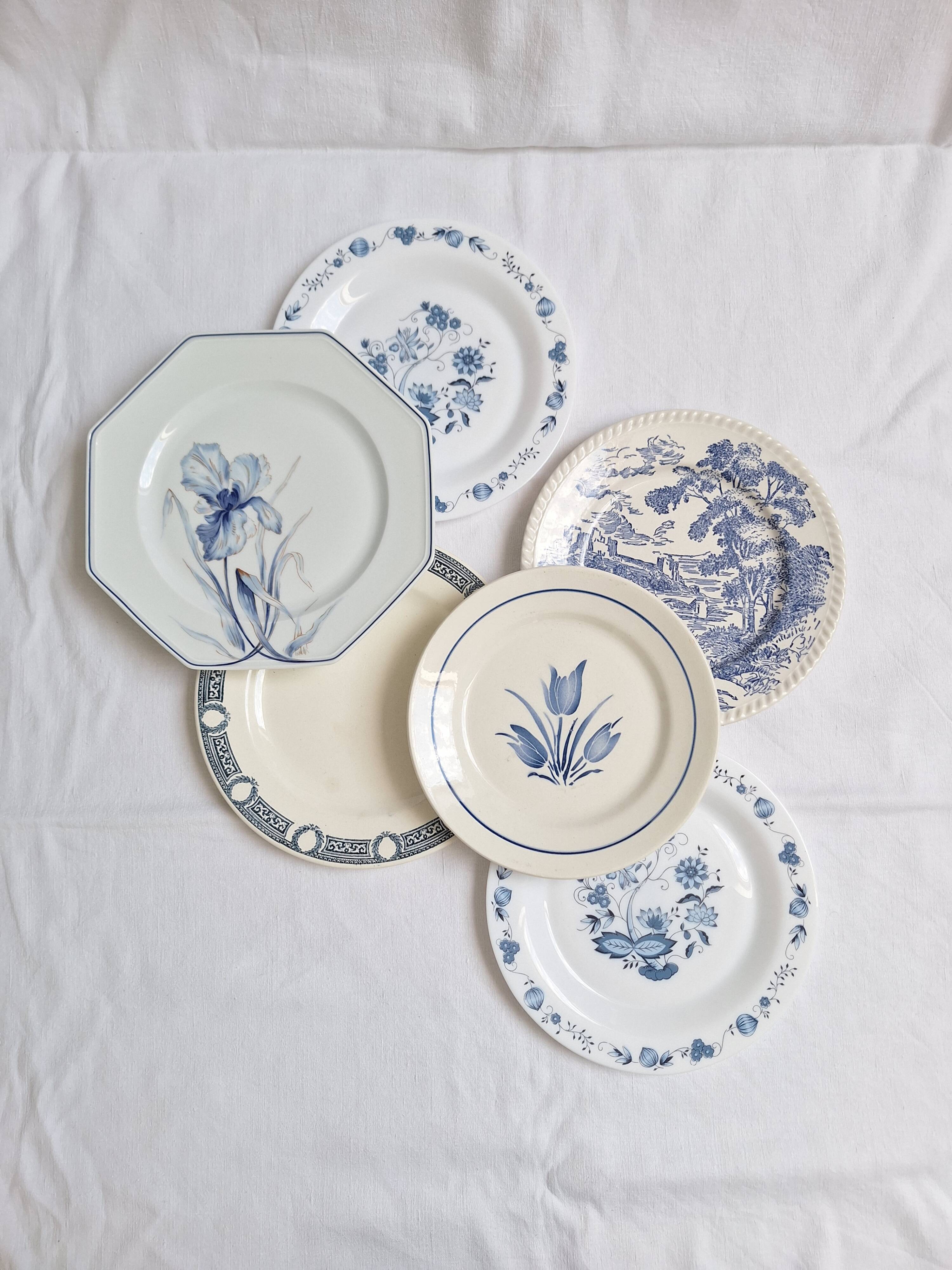 Vintage blue dinner plates