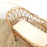 Vintage rattan cradle