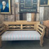 Antique Continental Pine Settle Bench sofa