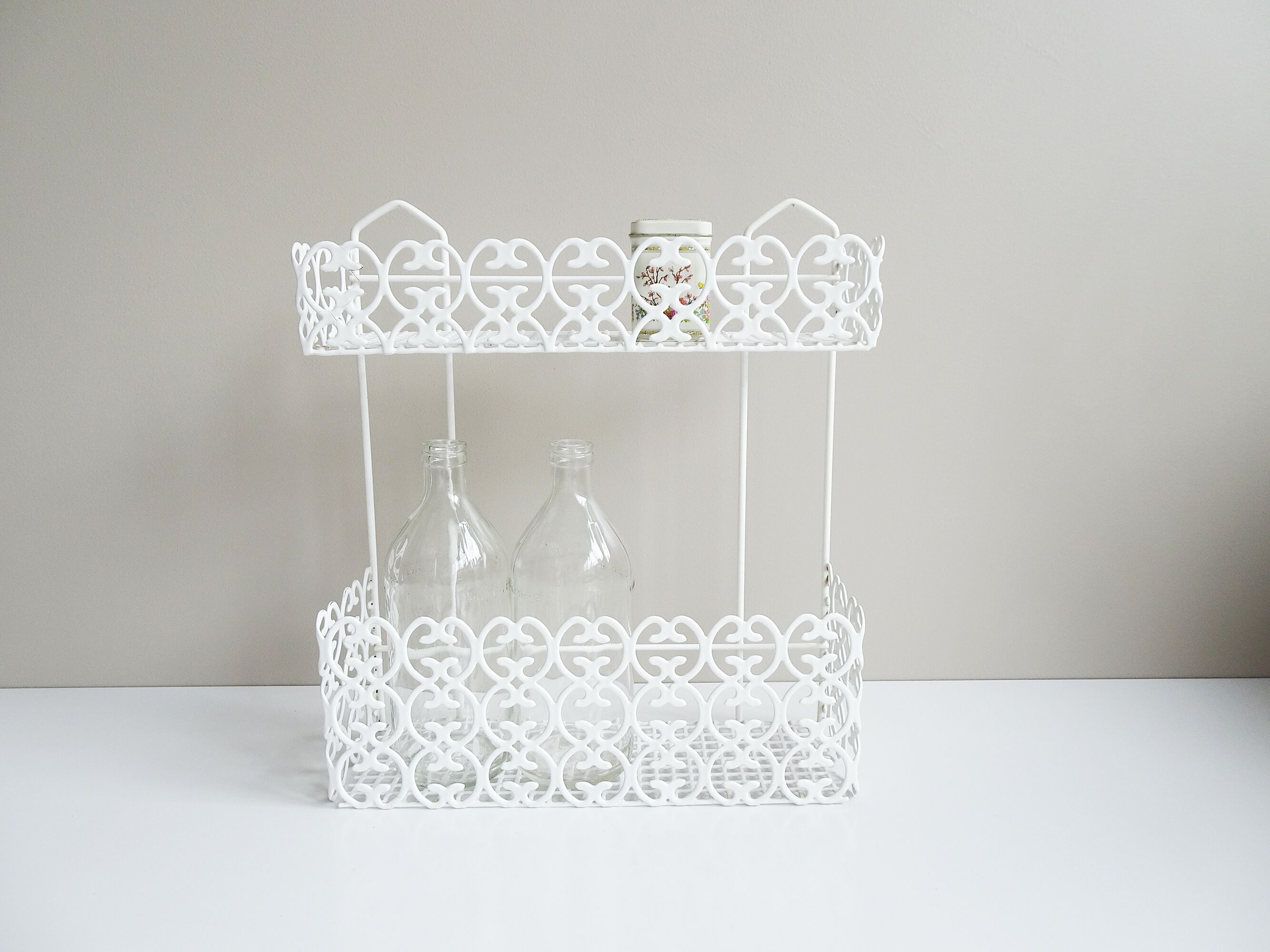 White metal shelf