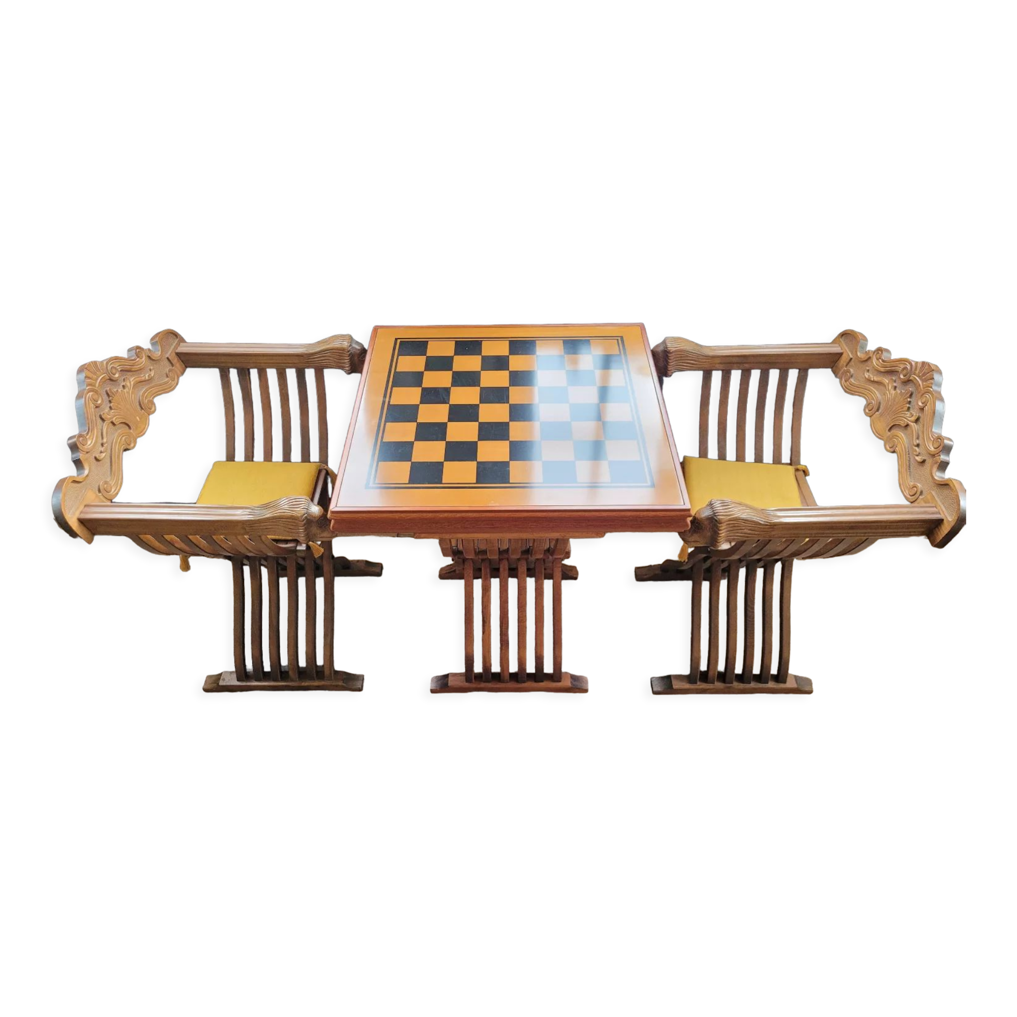 Set gaming tableacec armchairs Dagobert 1930