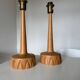 Oak table lamps by AB Stilarmatur Tranås, Sweden, 1960s, set of 2