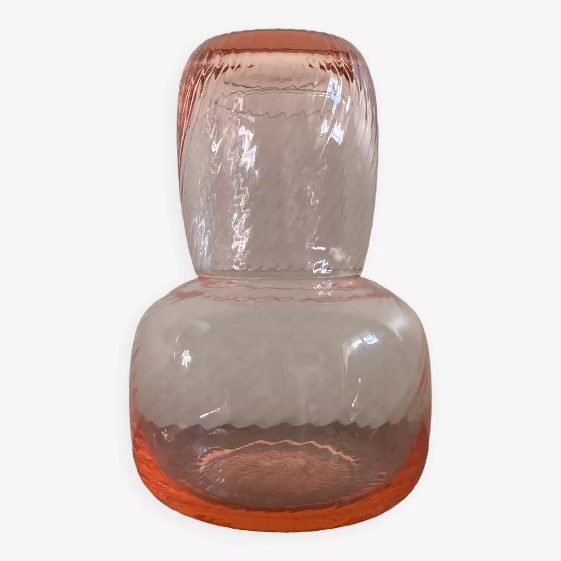 Pink Glass Night Carafe
