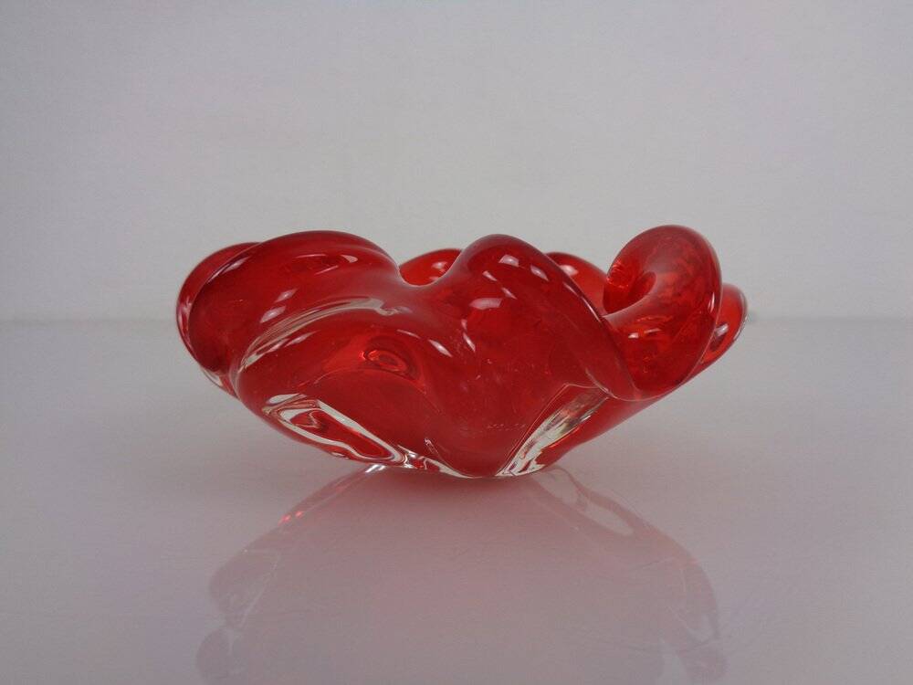 Vintage Italian Red Murano Glass Bowl, 1960s