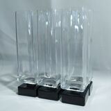 6 vintage square-stemmed glasses