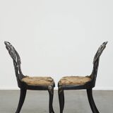 2 chaises anciennes en nacre de style chinois, Angleterre XIXe siècle