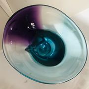 Kosta boda vase in purple glass blue green and transparent