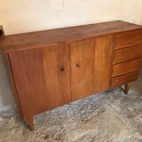 Vintage style scandi enfilade in blond walnut veneer