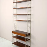 'string' bookcase with metal frame