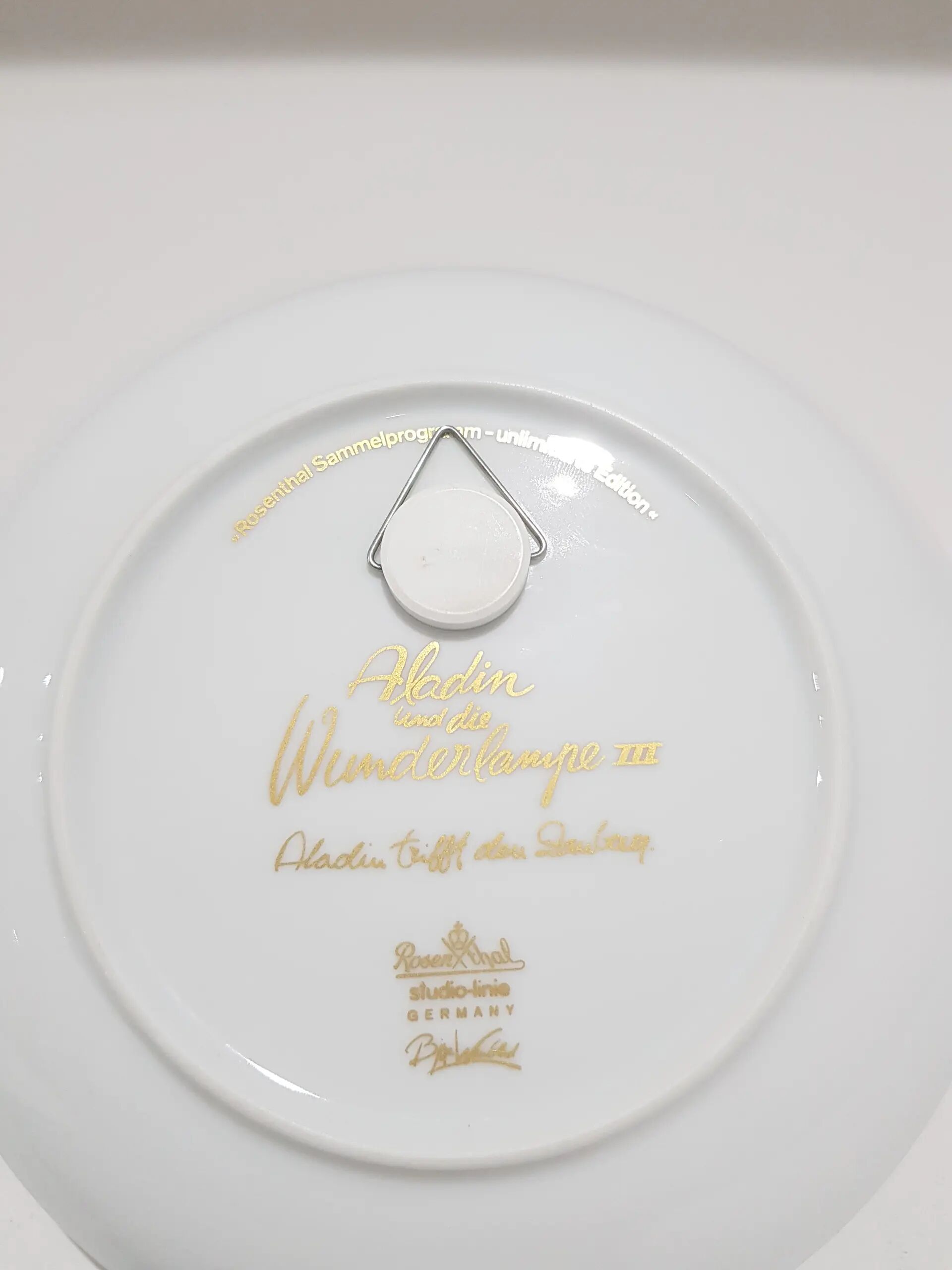 Aladdin plate, blue porcelain, by B. Wiinblad, Germany, 1980s