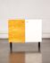 Blonde wood and white laminated storage furniture