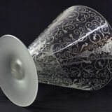 Antique Baccarat Etched Baroque & Mascaron Large Vase