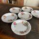 6 antique flat plates Moulin des Loups & Hamage – floral decoration