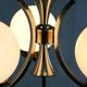 Vintage Czech Bauhaus style pendant light, tall, with opaline glass globes, 1940s