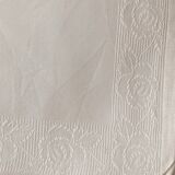 6 squares of damask fabric outline of roses embroidered satin thread