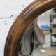 Round mirror, 1930s, wood, 58cm diameter