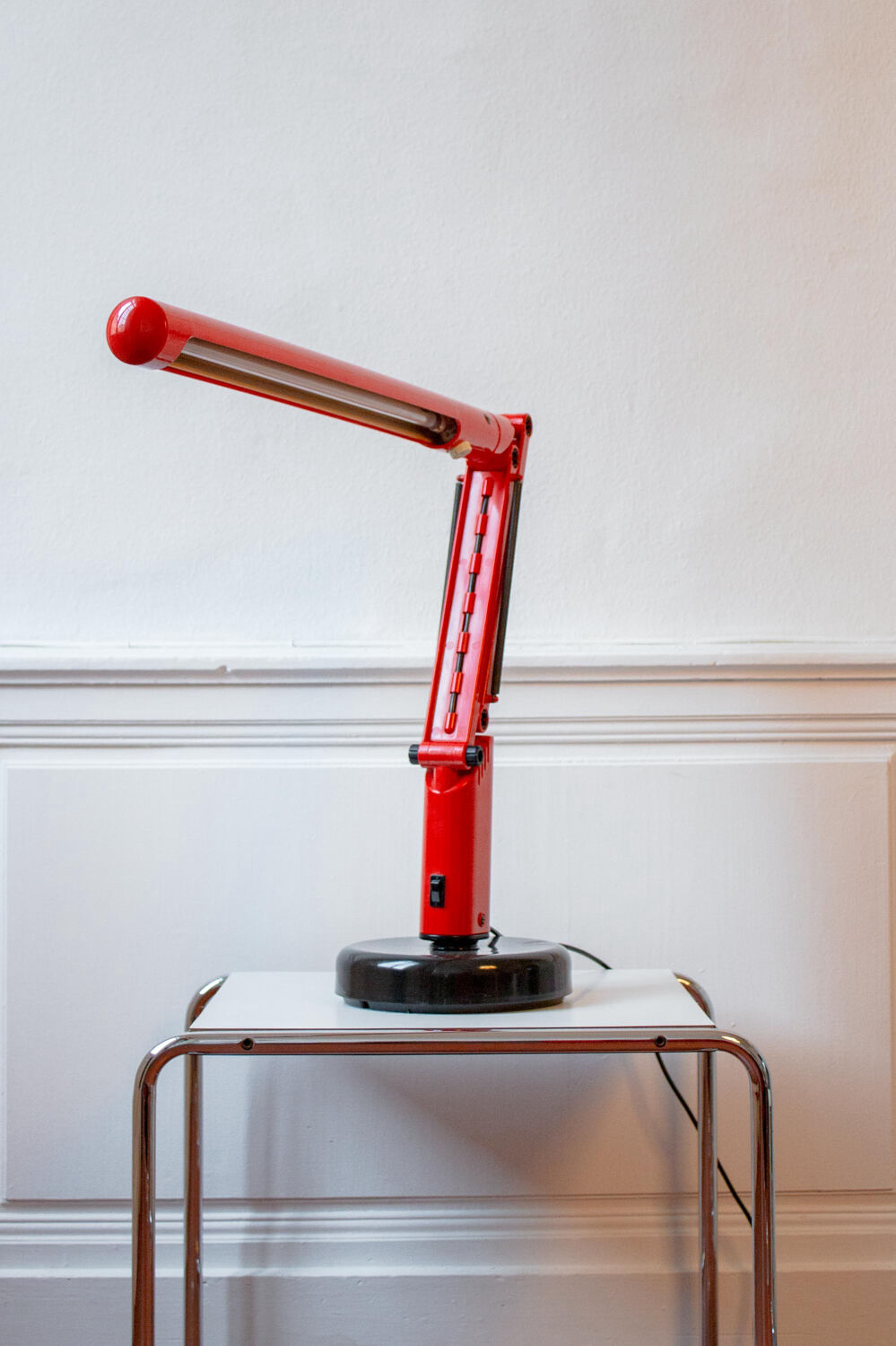 Vintage desk lamp Lucifer red by Tom Ahlström & Hans Ehrich p