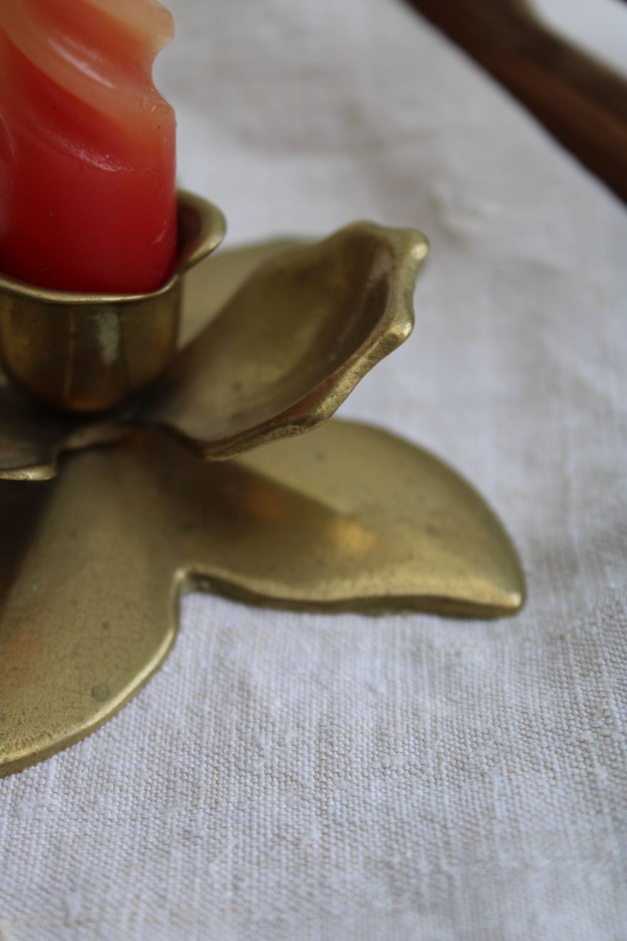 Golden candle holder