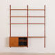 Teak wall unit 6 shelves with desk and cabinet