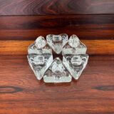 6 ice cube candle holders, molded glass