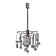 Suspension Spoutnik vintage avec 9 points lumineux et 16 globes chromés
