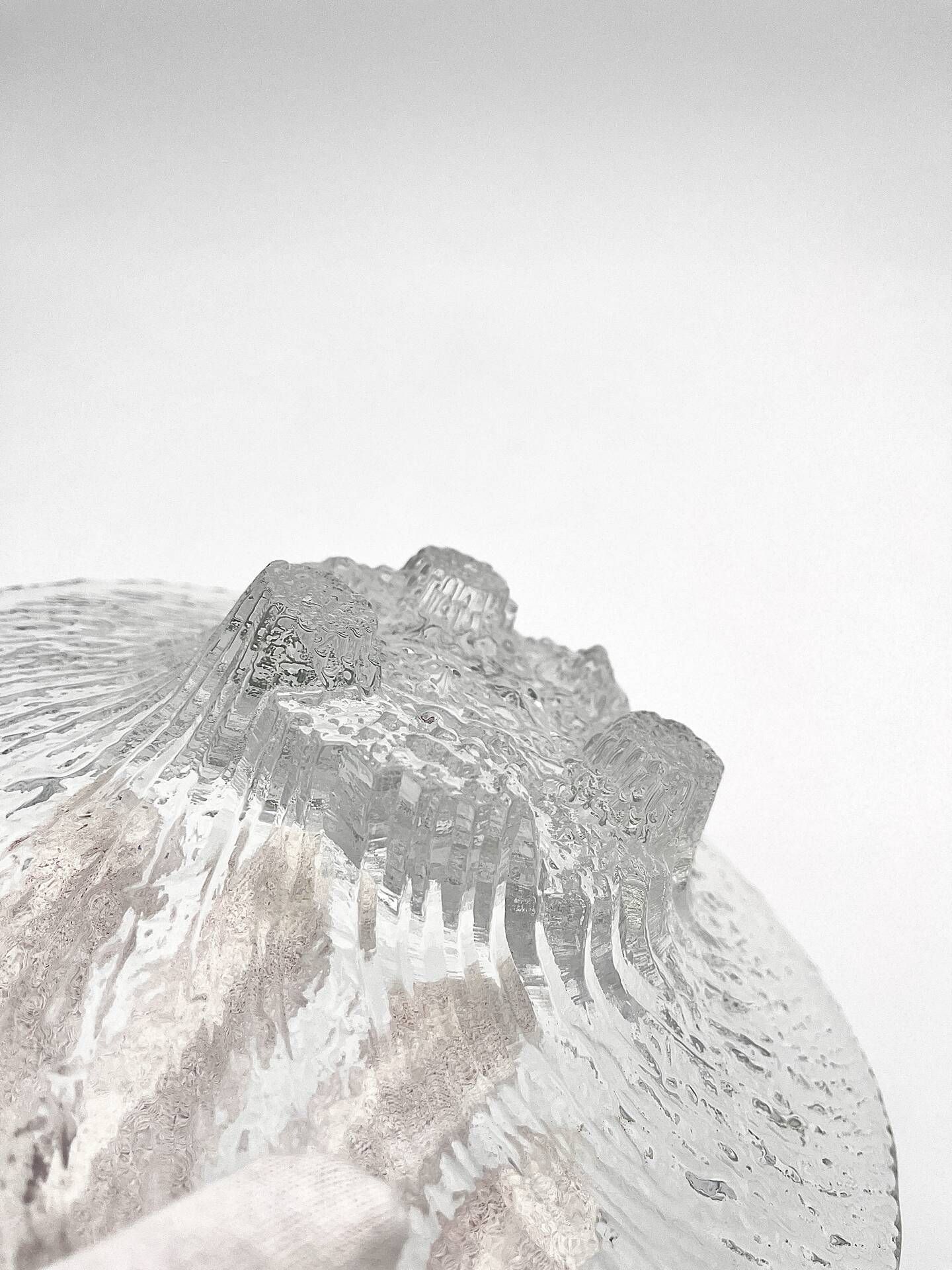 Coupe Tapio Wirkkala Iittala Avanti Crystal Givre Brutalist 25cm