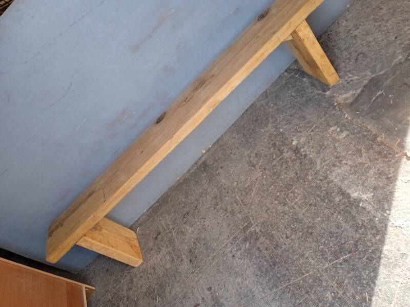 Bench 180 cm old solid wood with patina