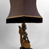 Sculptural Lamp in Bronze with double green and gold patina, Suvannamaccha