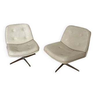 Fauteuils pivotants blancs