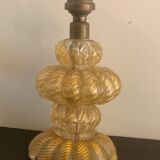 Foot of blown glass lamp by Murano, Barovier, Cordonato d'Oro, 1950