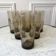 Set of 6 glasses smoked long drink 70s