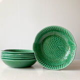 Lot 6 hollow plates Sarreguemines Poisson