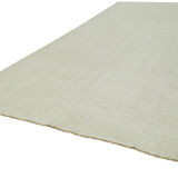 Hand-knotted anatolian antique 1970s 288 cm x 502 cm white hemp kilim carpet
