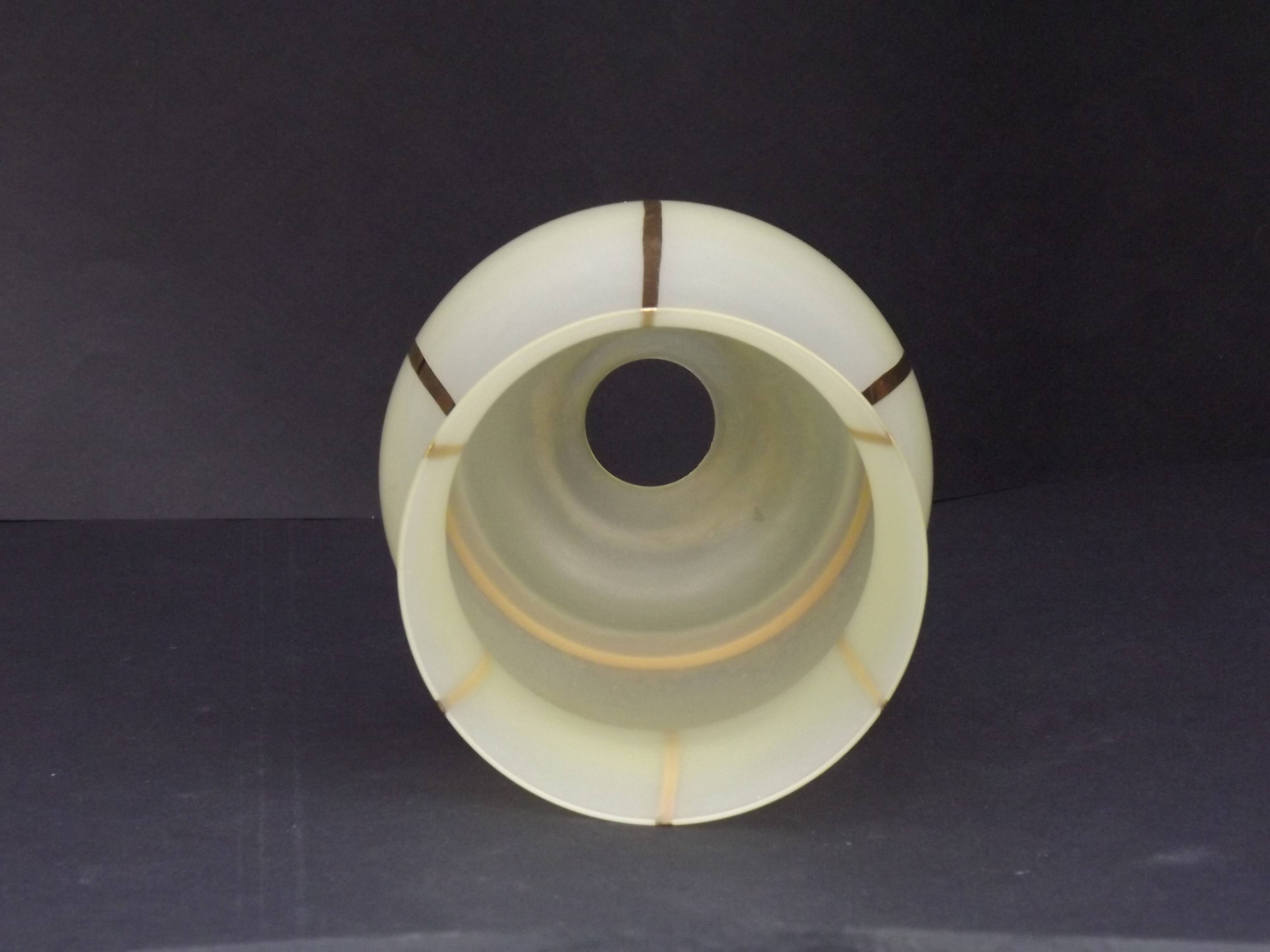 French vintage yellow Art Deco replacement shade with gold detailing 0081.