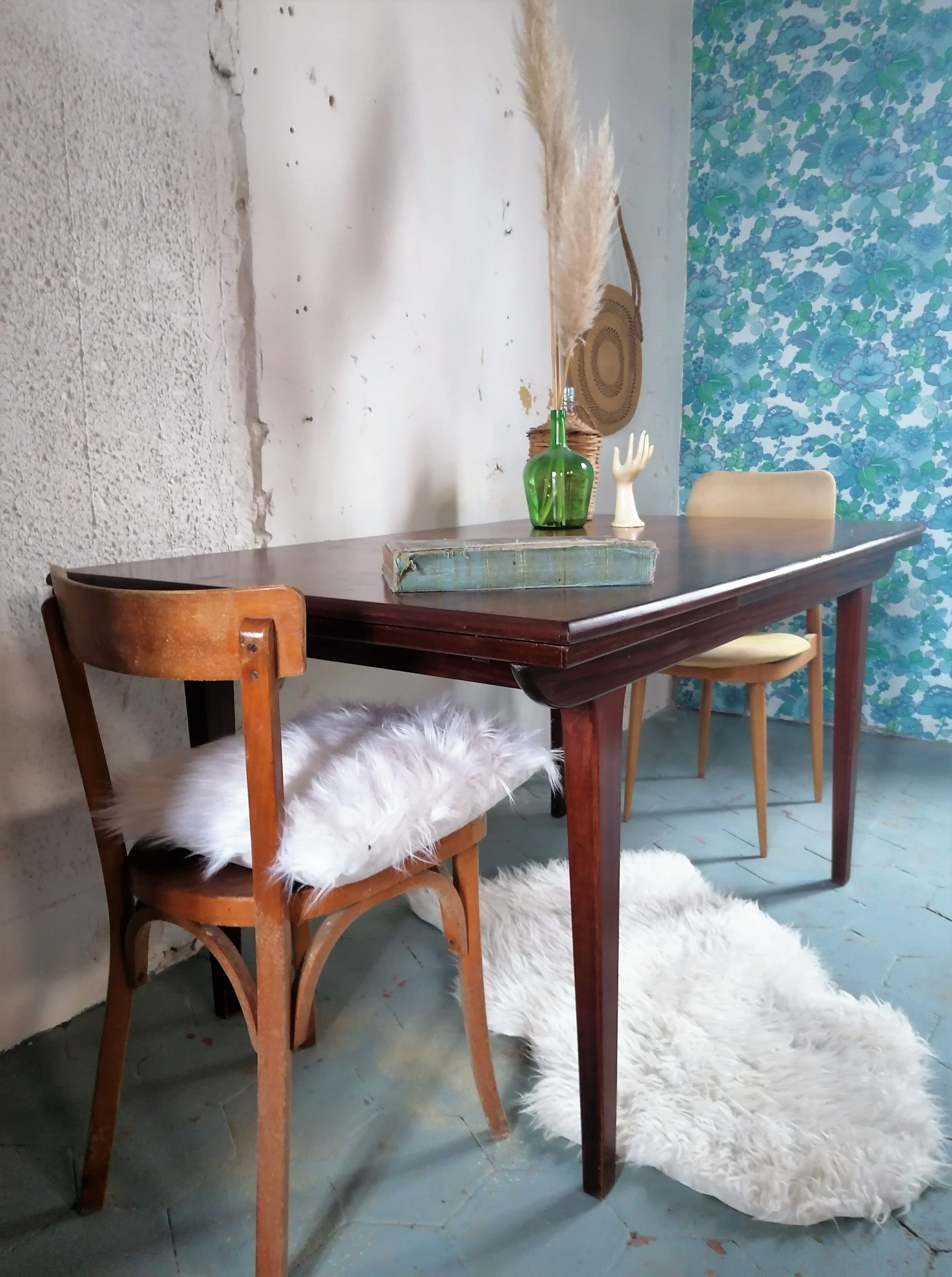 Table teck avec rallonges