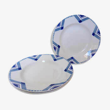 Set of 3 hollow plates Moulin des Loups and Hamage model PAX porcelain